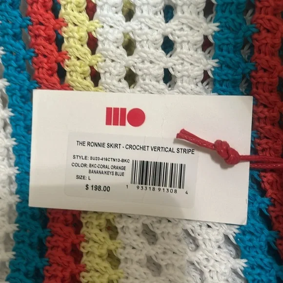 Solid & Striped Crochet Vertical Stripe Two-Piece Set. New With Tags. Size L.
